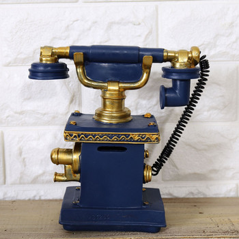 Винтидж телефонна касичка от смола Касичка Аксесоари за декорация на дома Ретро подарък Модел на стар телефон Шкаф Орнаменти Занаят