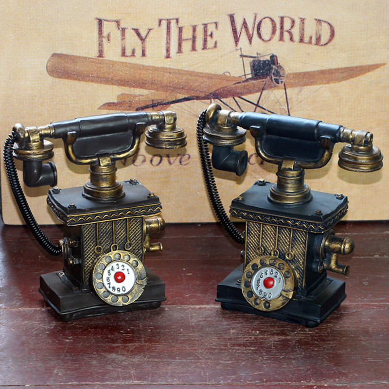Vintage Resin Telefonas Pinigų Dėžė Piggy Bank Namų Apdailos Priedai Retro dovanos Senas Telefonas Modelis Spintelė Papuošalai Amatai