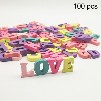 100τμχ Αριθμοί μπλοκ DIY 15mm Party Mixed Craft Χειροποίητο Διακοσμητικό Αλφάβητο Ξύλινα Γράμματα Πολύχρωμο Δώρο Home Word
