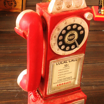 Vintage Rotate Classic Look Dial Pay Phone Μοντέλο Retro Booth Στολίδι σπιτιού SP99