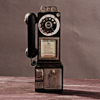 Vintage Rotate Classic Look Dial Pay Phone Μοντέλο Retro Booth Στολίδι σπιτιού SP99