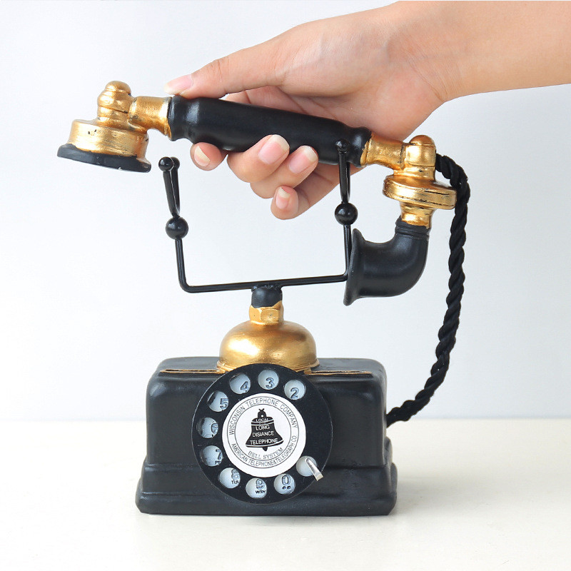 Ornamente pentru telefoane retro, rășină europeană, telefon de modă veche, pentru acasă, sufragerie, birou, telefon, decorațiuni, artizanat
