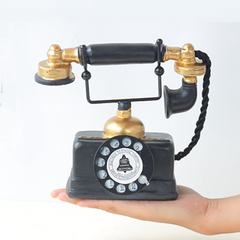 Ornamente pentru telefoane retro, rășină europeană, telefon de modă veche, pentru acasă, sufragerie, birou, telefon, decorațiuni, artizanat