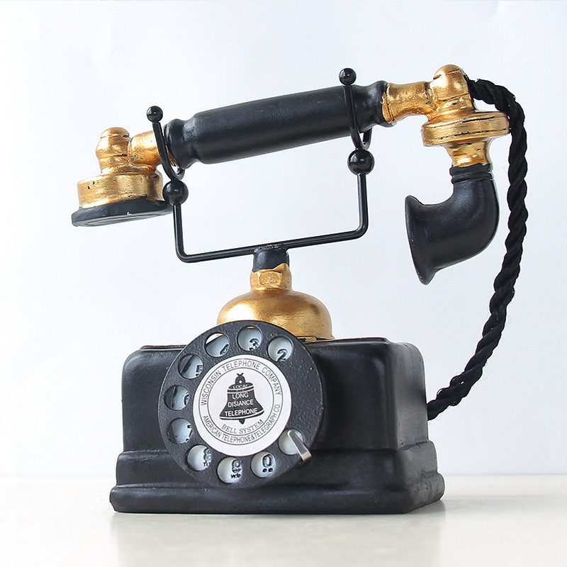 Ornamente pentru telefoane retro, rășină europeană, telefon de modă veche, pentru acasă, sufragerie, birou, telefon, decorațiuni, artizanat