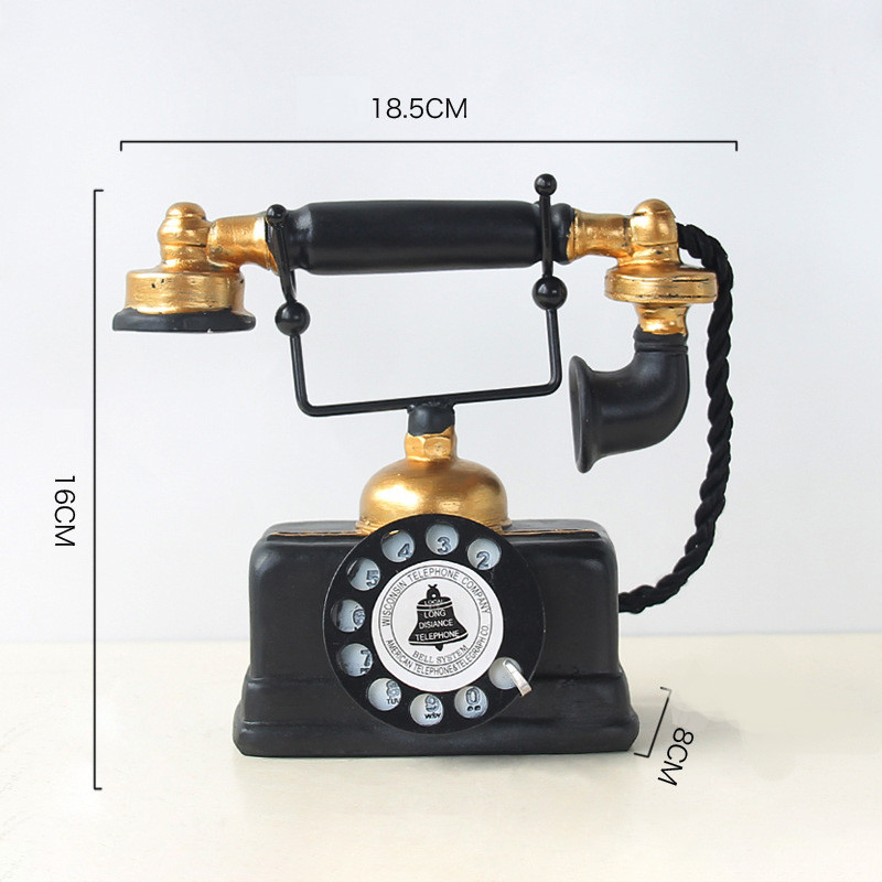 Ornamente pentru telefoane retro, rășină europeană, telefon de modă veche, pentru acasă, sufragerie, birou, telefon, decorațiuni, artizanat