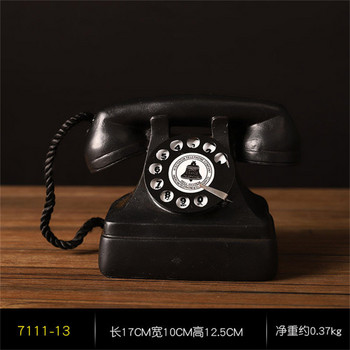 Ретро телефон за домашен декор Ретро модел Европейски ретро телефонен комплект с въртящ се циферблат Ръчно изработени стари железни подпори за телефон