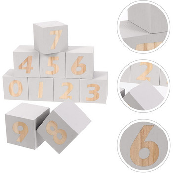 5cm Wood Number Blocks Baby Milestone Blocks 0-9 Εβδομαδιαία Μηνιαία Ηλικία Κύβοι Παιχνίδια Baby Shower Διακόσμηση δωματίου Φωτογραφικά στηρίγματα