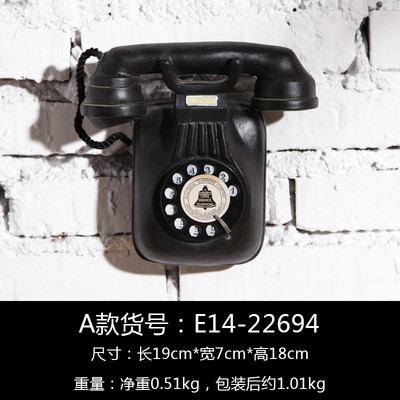 Senovinis telefono modelis, pakabinamas ant sienos papuošalai Retro numerio rinkimo taksofonai Miniatiūriniai amatai barui Svetainės namų dekoravimo dovanos