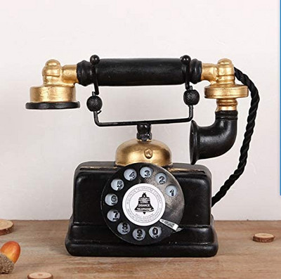 Large Creative Retro Decorative Phone Model Telephone Wall Decor, Vintage Rotary Telephone Decor Statue Artist Antique Phone