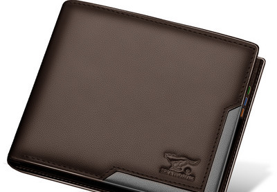 Ανδρικό πορτοφόλι από οικολογικό δέρμα, πολλά μοντέλα με επιγραφή και μεταλλικό στοιχείο