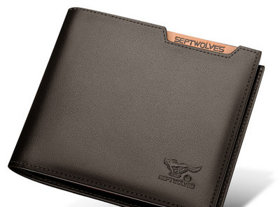 Ανδρικό πορτοφόλι από οικολογικό δέρμα, πολλά μοντέλα με επιγραφή και μεταλλικό στοιχείο