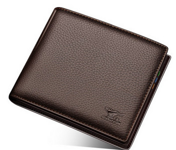 Portofel din piele model nou cu inscriptie pentru barbati