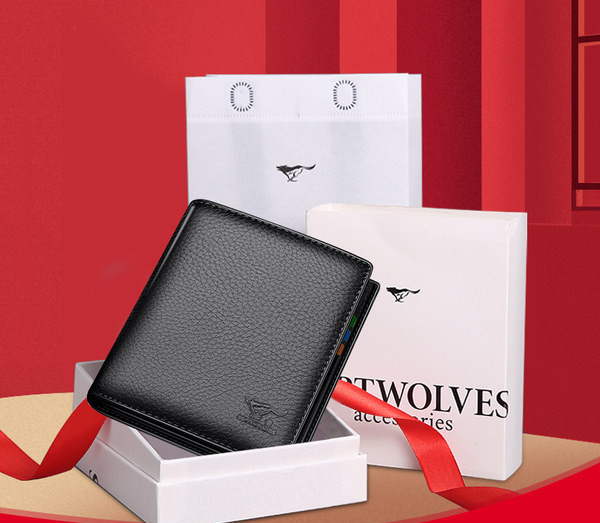 Portofel din piele in doua culori