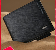 Νέο μοντέλο ανδρικό δερμάτινο πορτοφόλι σε μαύρο και καφέ χρώμα