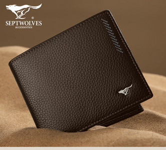 Νέο μοντέλο ανδρικό δερμάτινο πορτοφόλι σε μαύρο και καφέ χρώμα