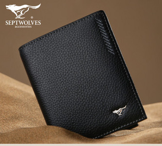 Νέο μοντέλο ανδρικό δερμάτινο πορτοφόλι σε μαύρο και καφέ χρώμα