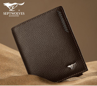 Νέο μοντέλο ανδρικό δερμάτινο πορτοφόλι σε μαύρο και καφέ χρώμα