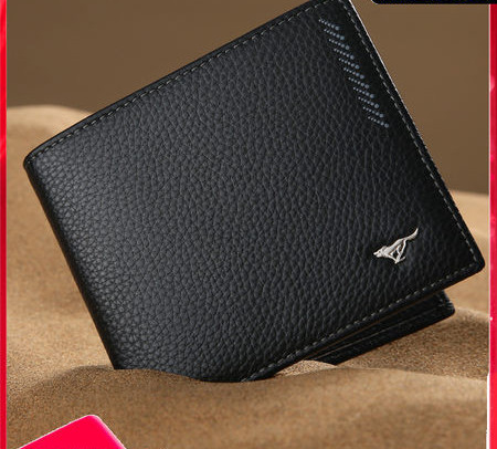 Νέο μοντέλο ανδρικό δερμάτινο πορτοφόλι σε μαύρο και καφέ χρώμα