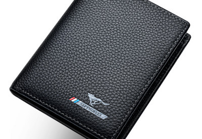 Portofel barbatesc din piele ecologica, doua modele cu inscriptie brodata