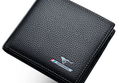 Portofel barbatesc din piele ecologica, doua modele cu inscriptie brodata