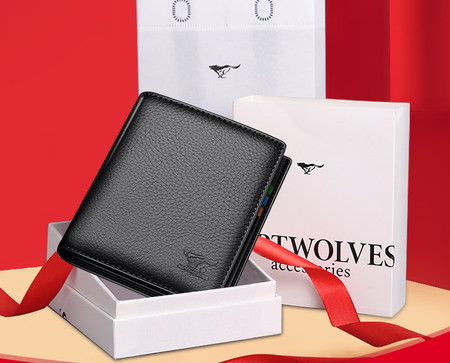 Férfi pénztárca - fém elemmel