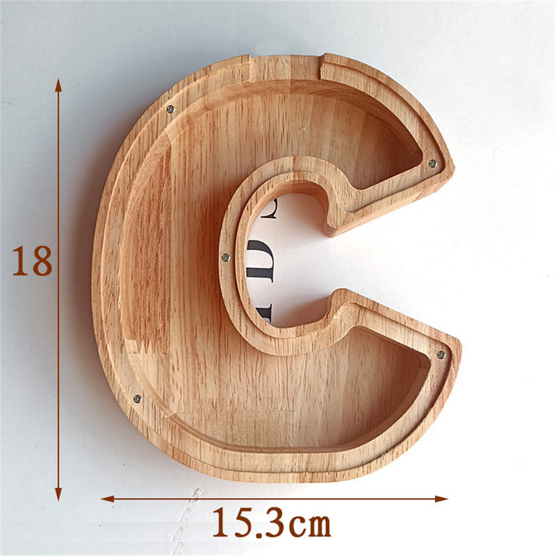 Αγγλική Alphabet Κουμπαράς Ξύλινο κερματοδέκτη Χρηματοκιβώτιο Ταμιευτήριο Βάζο νομίσματα Κουτί αποθήκευσης Κουμπαράς χρημάτων Κουμπαράς Κουμπαράς Διακόσμηση σπιτιού