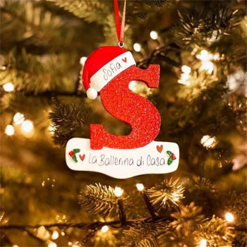Γράμματα στολίδια για χριστουγεννιάτικο δέντρο Πρωταρχικό στολίδι για κάλτσες 26 Κρεμαστά γράμματα για δέντρο και κάλτσες