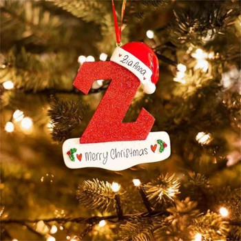Γράμματα στολίδια για χριστουγεννιάτικο δέντρο Πρωταρχικό στολίδι για κάλτσες 26 Κρεμαστά γράμματα για δέντρο και κάλτσες