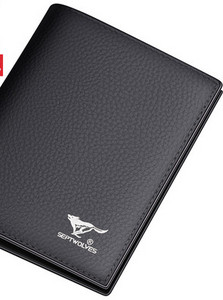 Portofel barbatesc din piele ecologica - culoare negru si maro