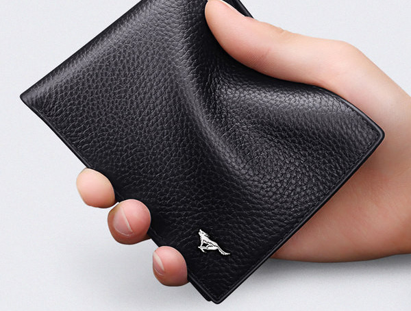 Portofel pentru bărbați - cu element metalic