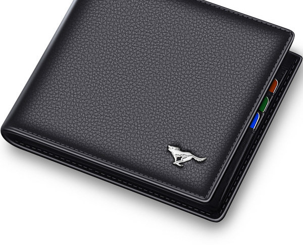 Portofel pentru bărbați - cu element metalic