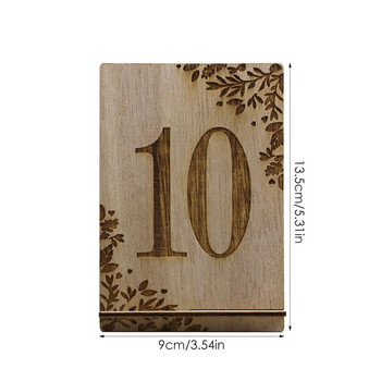 1 ДО 10 Дървени номера за маса Сватбена маса от селско дърво Номера за маса Карта с номер на седалка с основа за държач за декорация на сватбени събития