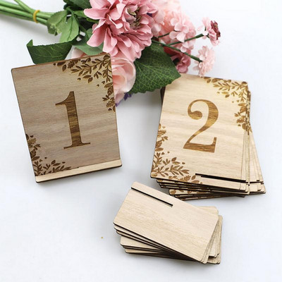1 TO 10 Wooden Table Numbers Rustic Wood Wedding Table Numbers Seat Number Card With Holder Base For Wedding Party Events Decor
