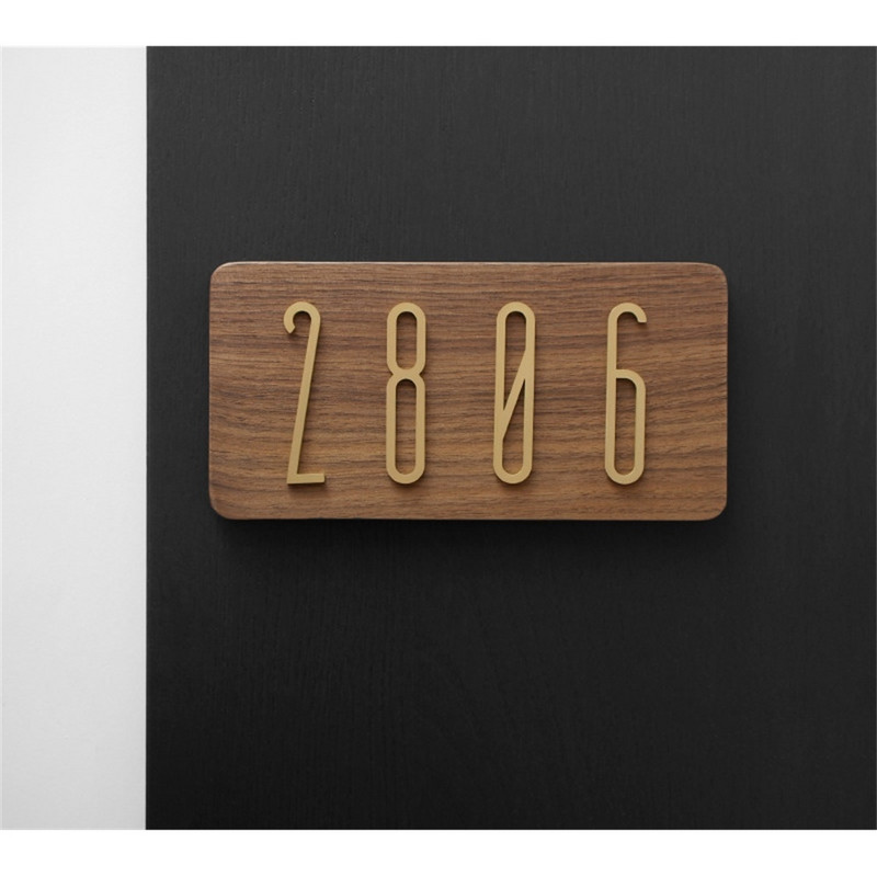 Creativ, simplu, nordic, alamă, digitală, acasă, personalizat, agățat, plăcuță de număr personalizată pentru cameră