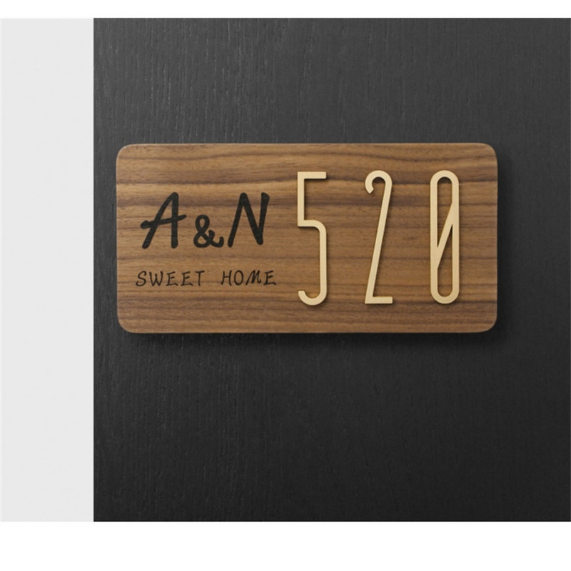 Creativ, simplu, nordic, alamă, digitală, acasă, personalizat, agățat, plăcuță de număr personalizată pentru cameră