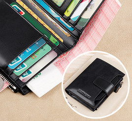 Portofel barbatesc din piele ecologica cu inscriptie