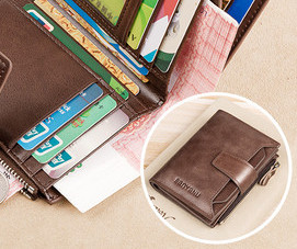 Portofel barbatesc din piele ecologica cu inscriptie