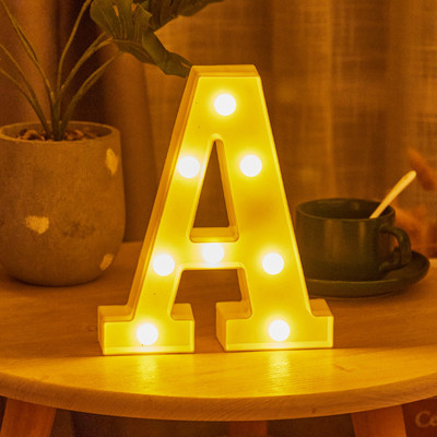 16/22cm isetehtud helendavad tuled LED-kirjaga öövalgusti loominguline tähestikuline numbrilamp akulamp Romantiline pulmapeo kaunistus