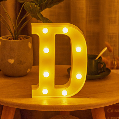 16/22cm isetehtud helendavad tuled LED-kirjaga öövalgusti loominguline tähestikuline numbrilamp akulamp Romantiline pulmapeo kaunistus