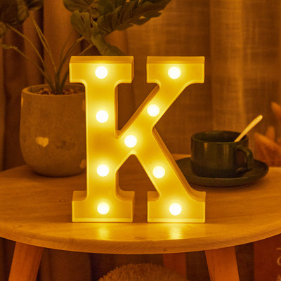 16/22cm isetehtud helendavad tuled LED-kirjaga öövalgusti loominguline tähestikuline numbrilamp akulamp Romantiline pulmapeo kaunistus