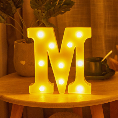 16/22cm isetehtud helendavad tuled LED-kirjaga öövalgusti loominguline tähestikuline numbrilamp akulamp Romantiline pulmapeo kaunistus