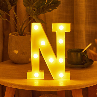 16/22cm isetehtud helendavad tuled LED-kirjaga öövalgusti loominguline tähestikuline numbrilamp akulamp Romantiline pulmapeo kaunistus