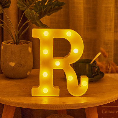 16/22cm isetehtud helendavad tuled LED-kirjaga öövalgusti loominguline tähestikuline numbrilamp akulamp Romantiline pulmapeo kaunistus