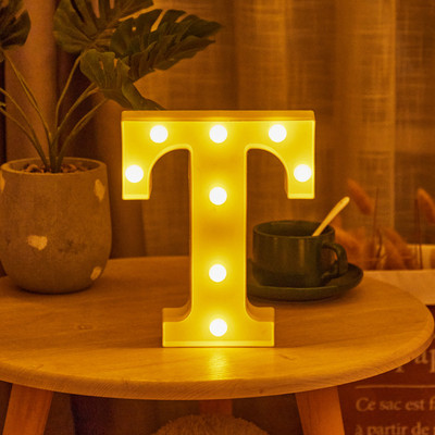 16/22cm isetehtud helendavad tuled LED-kirjaga öövalgusti loominguline tähestikuline numbrilamp akulamp Romantiline pulmapeo kaunistus