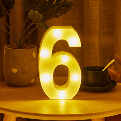 16/22cm isetehtud helendavad tuled LED-kirjaga öövalgusti loominguline tähestikuline numbrilamp akulamp Romantiline pulmapeo kaunistus