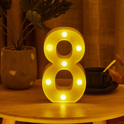 16/22cm isetehtud helendavad tuled LED-kirjaga öövalgusti loominguline tähestikuline numbrilamp akulamp Romantiline pulmapeo kaunistus