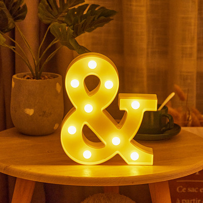 16/22cm isetehtud helendavad tuled LED-kirjaga öövalgusti loominguline tähestikuline numbrilamp akulamp Romantiline pulmapeo kaunistus