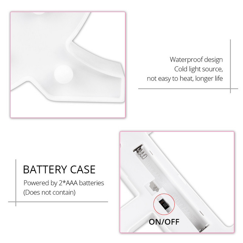 16/22cm isetehtud helendavad tuled LED-kirjaga öövalgusti loominguline tähestikuline numbrilamp akulamp Romantiline pulmapeo kaunistus