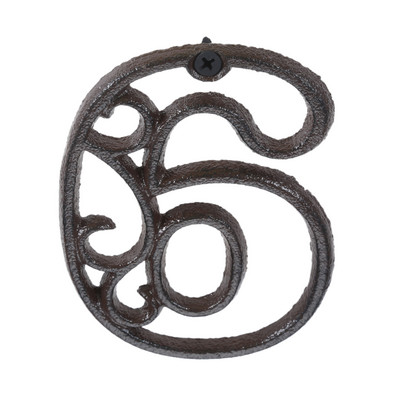 Semn cu numere metalice 0-9, industrial, din fontă, cu goluri digitale, pentru ușă, ornament de perete, acasă/hotel/cafenea bar/cutie poștală/placă