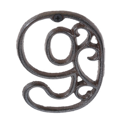 Semn cu numere metalice 0-9, industrial, din fontă, cu goluri digitale, pentru ușă, ornament de perete, acasă/hotel/cafenea bar/cutie poștală/placă